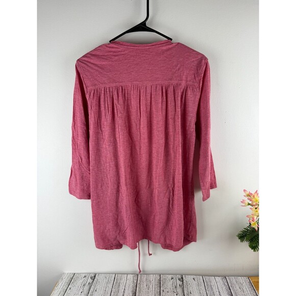 NWT Coldwater Creek Women’s Pink Open Front Cardigan Ruched, Size S, 3/4 Sleeve - Picture 2 of 16